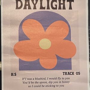 H.S Daylight Flower Art Print - Orange and Blue